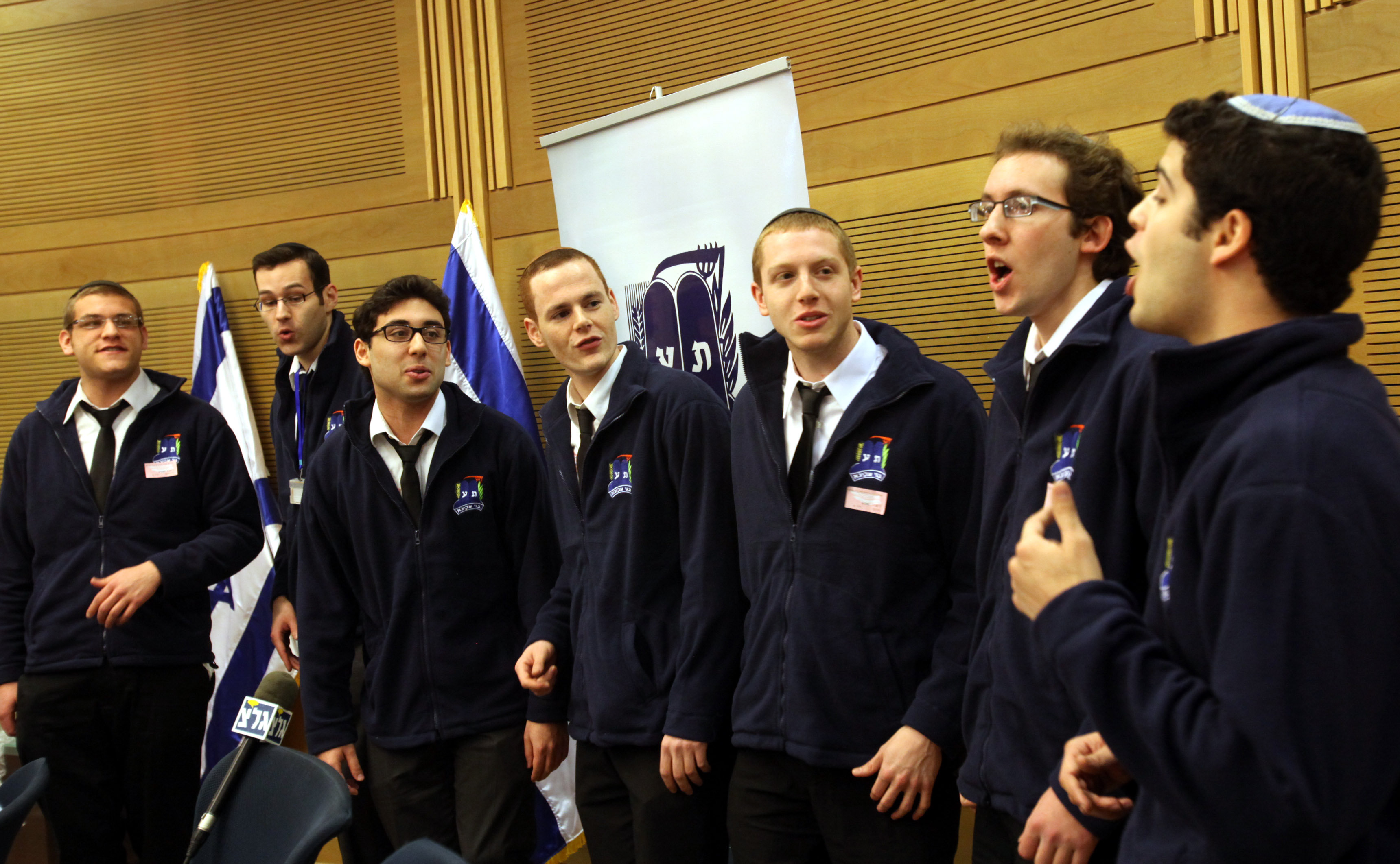 The Maccabeats-Group of American religious Jewish youngsters sang today January 12 2011 in the Knesset as part of Benei Akiva Mission visiting Israel.