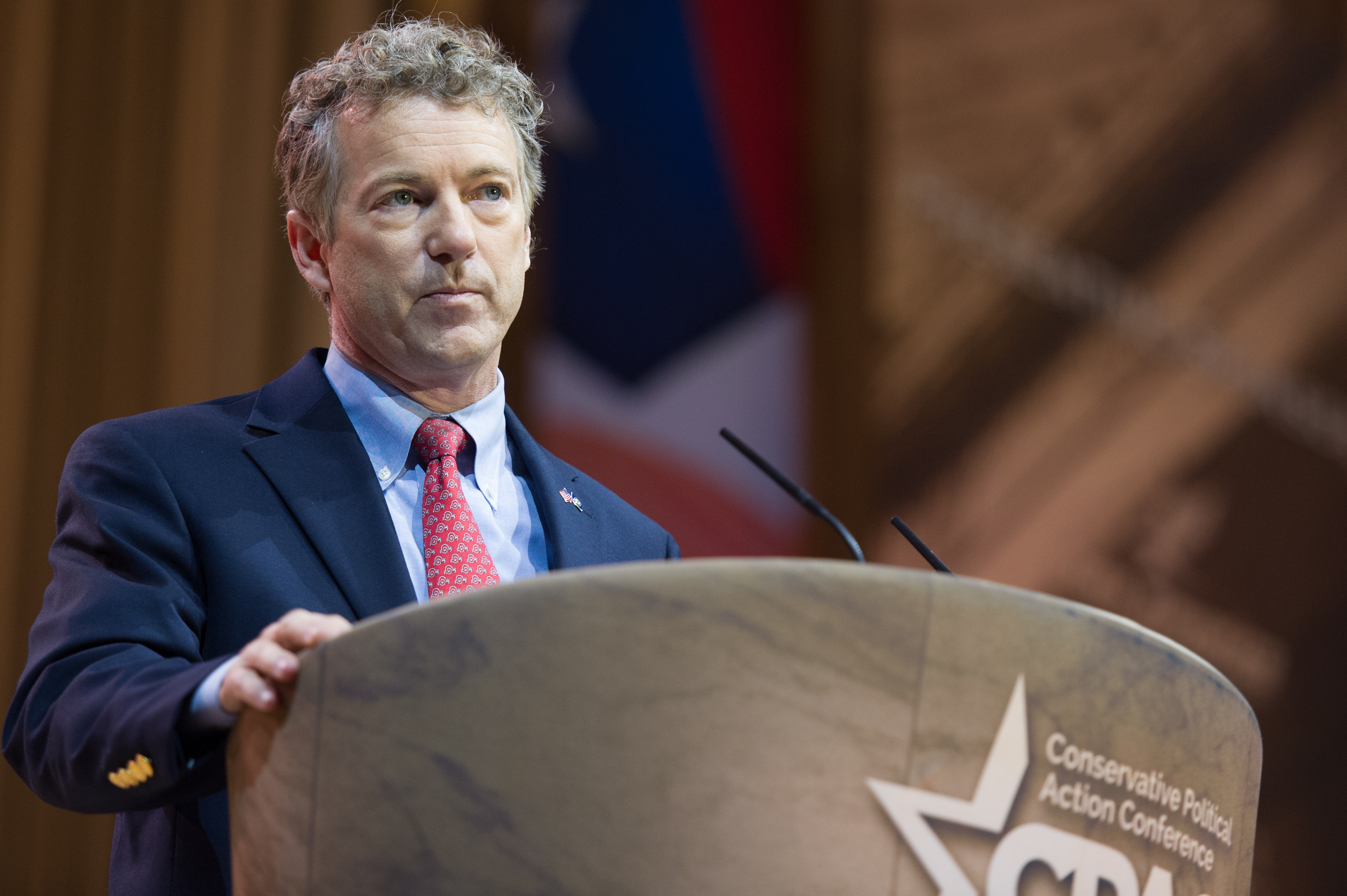 NATIONAL HARBOR, MD - MARCH 7, 2014: Senator Rand Paul (R-KY) speaks at the Conservative Political Action Conference (CPAC).