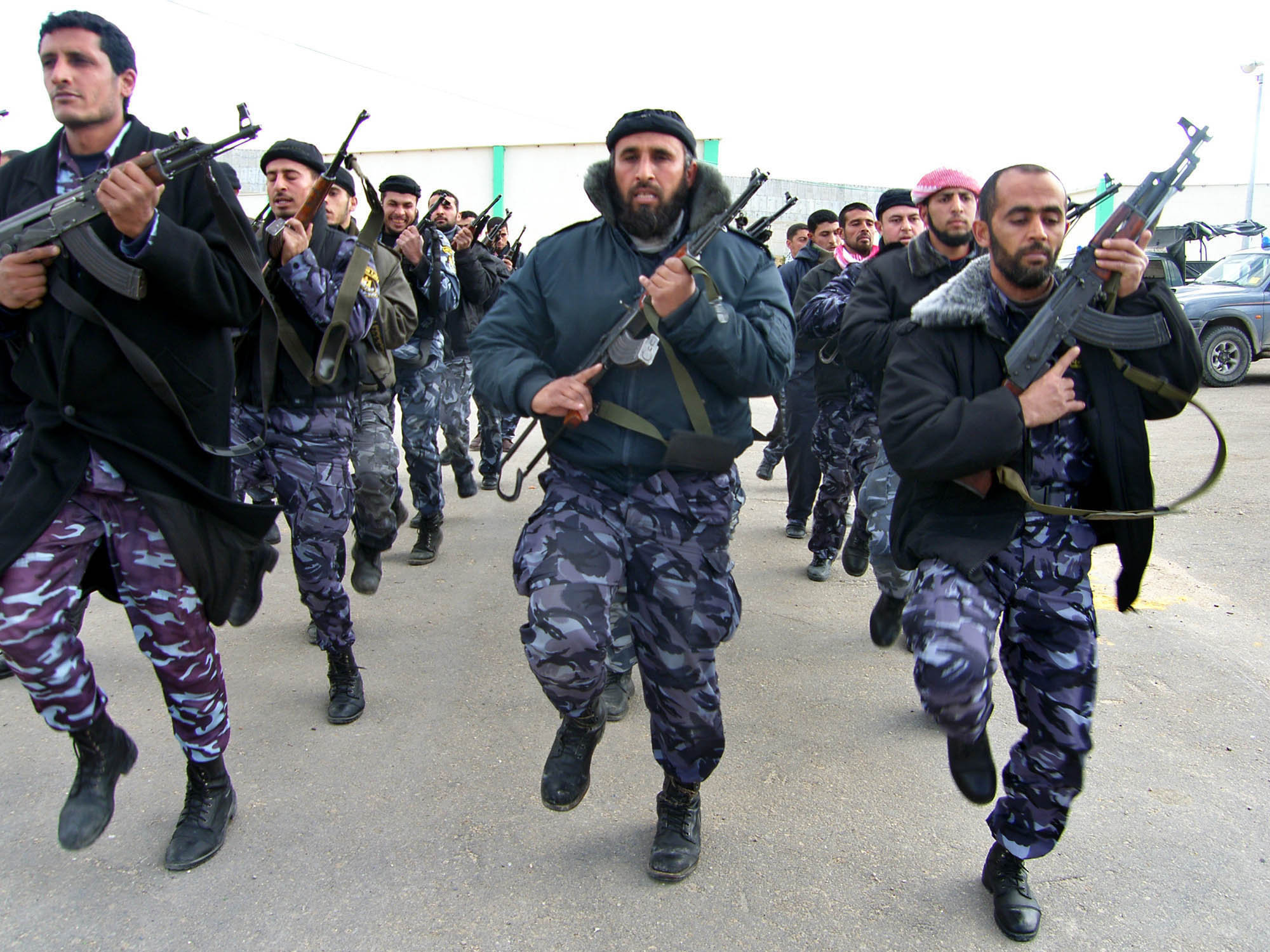 Hamas fighters training