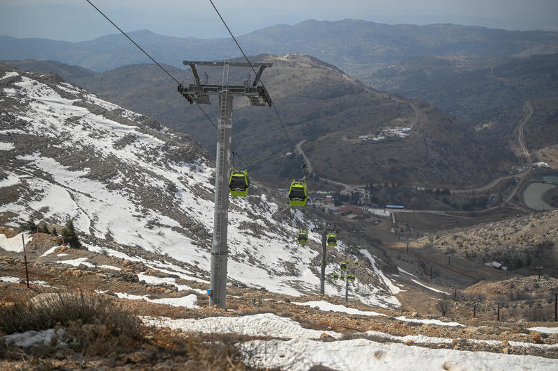 View of Mount Hermon, in northern Israel, on March 11, 2025.