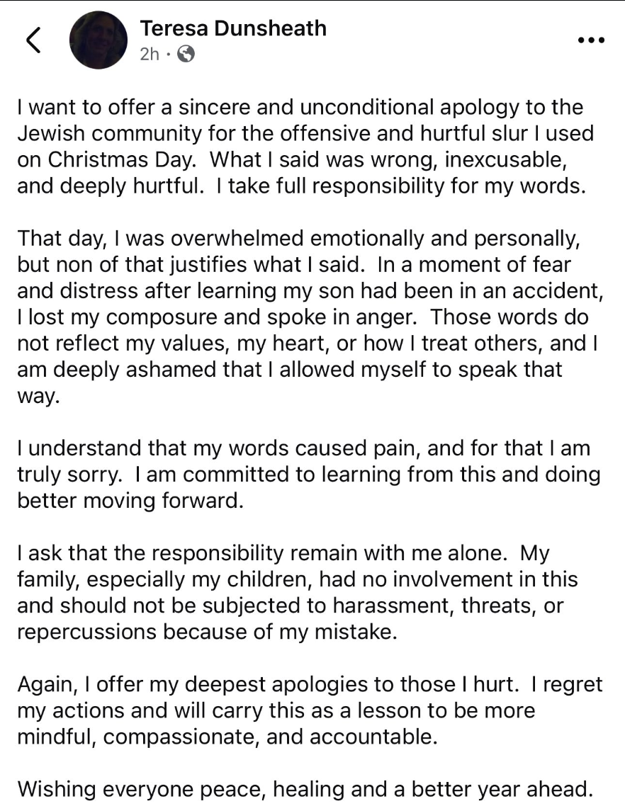 New Jersey Woman Apologizes After Antisemitic Tirade Following Car Crash