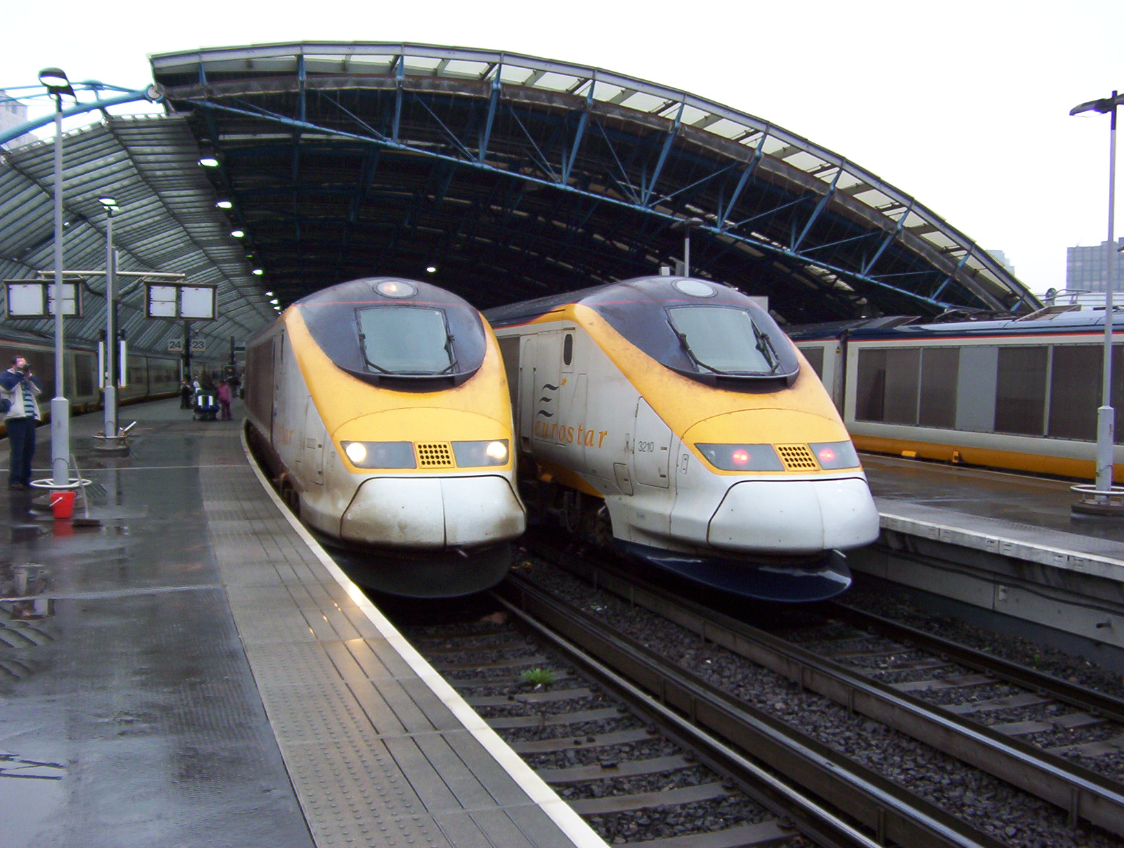 Eurostar trains in Waterloo.
