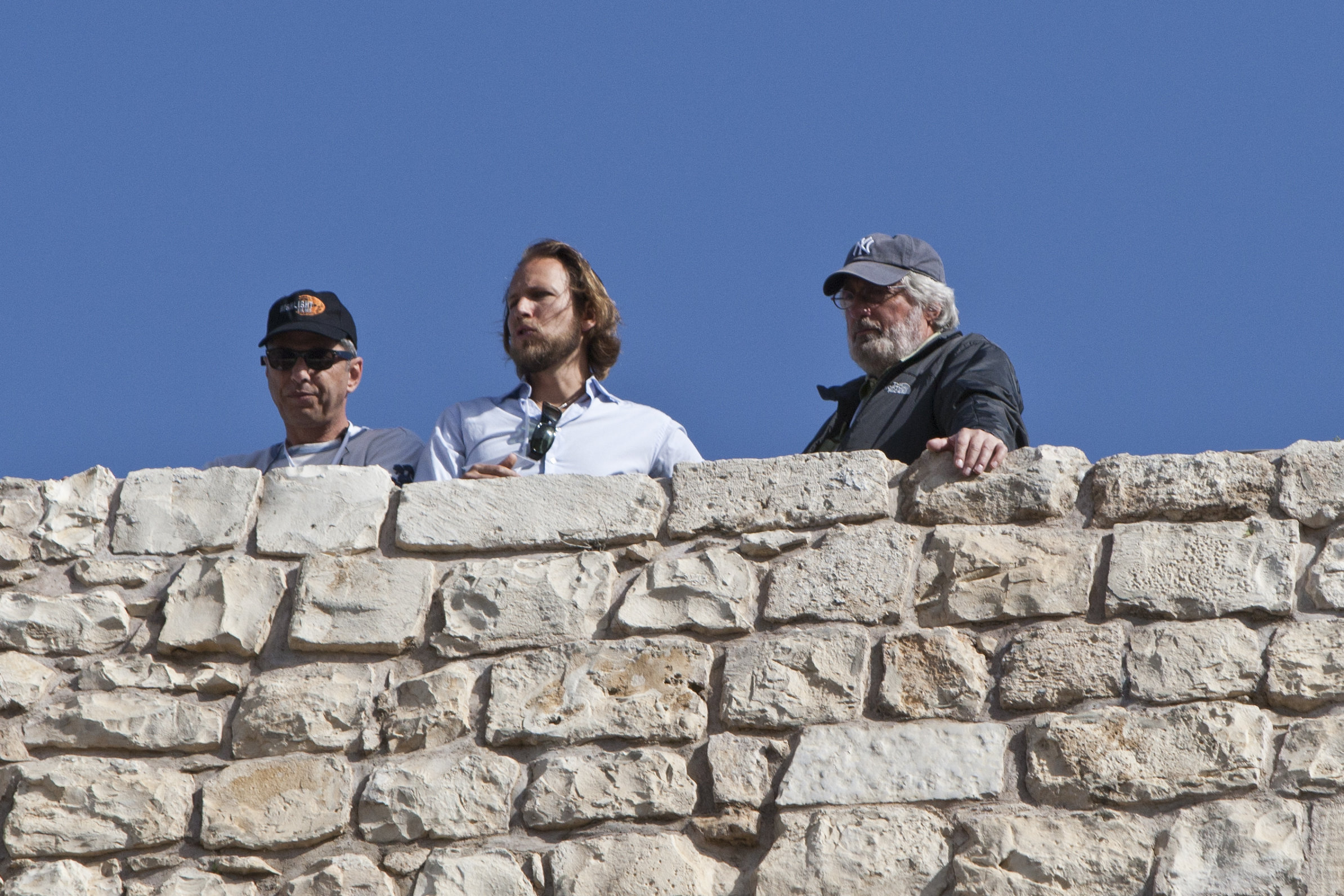 steven spielberg (right) seen during the Cohen Benediction priestly blessing at the Jewish holiday of Passover which commemorates the Israelites' hasty departure from Egypt. April 09, 2012.