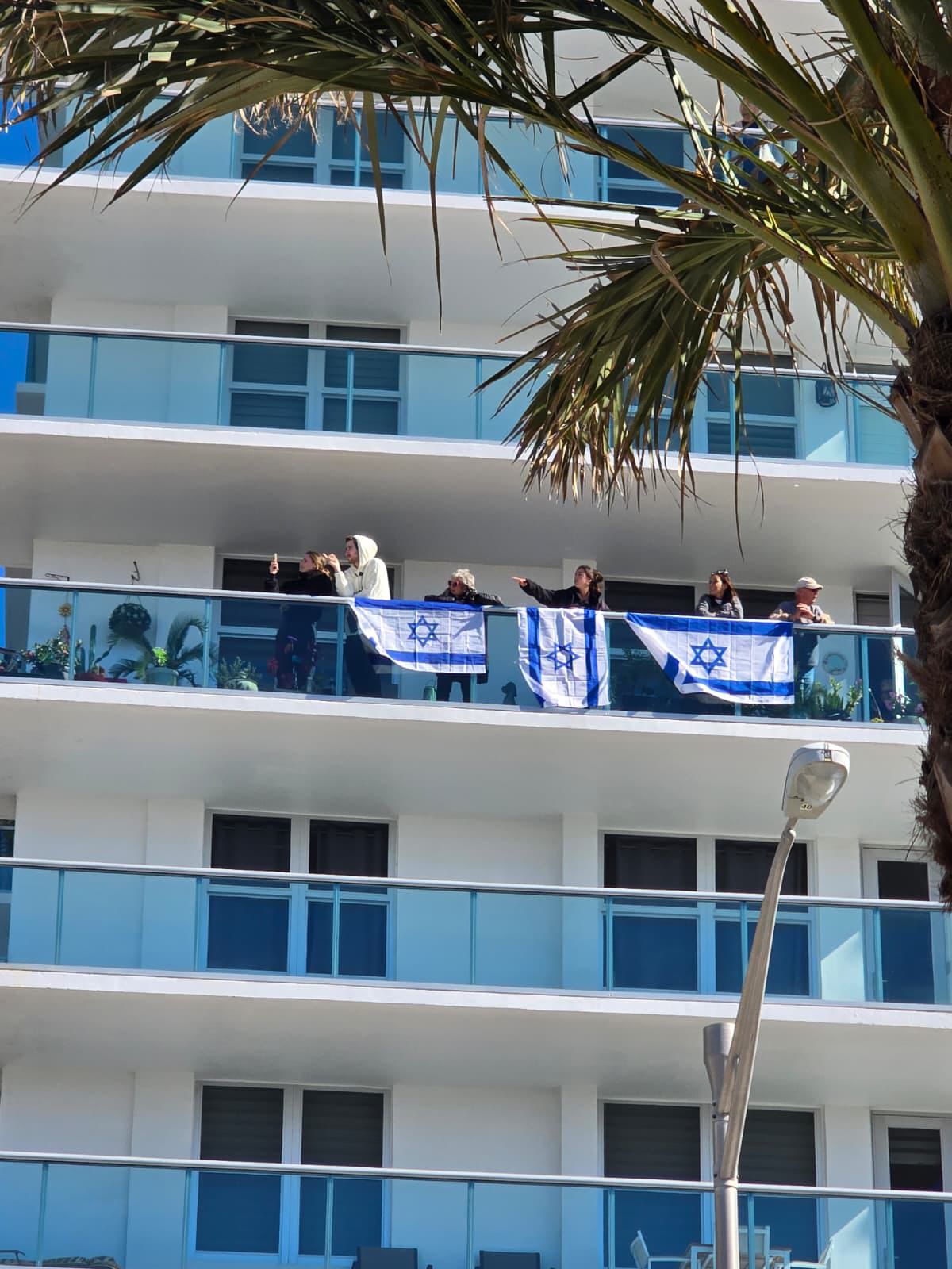 Floridians flying Israeli flags ahead of the Netanyahus' arrival.