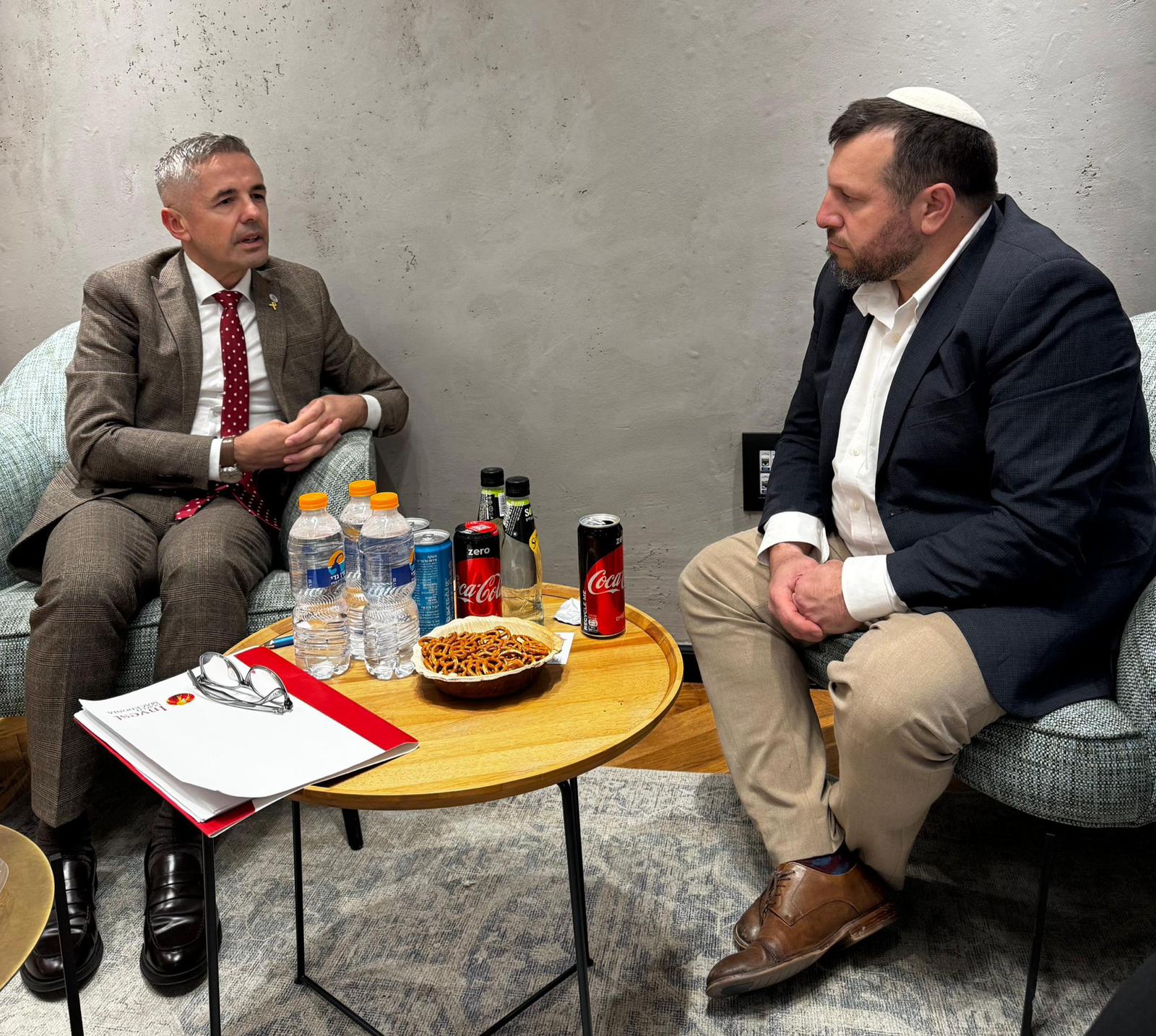 Minister Eliyahu with Ambassador Sadiku.