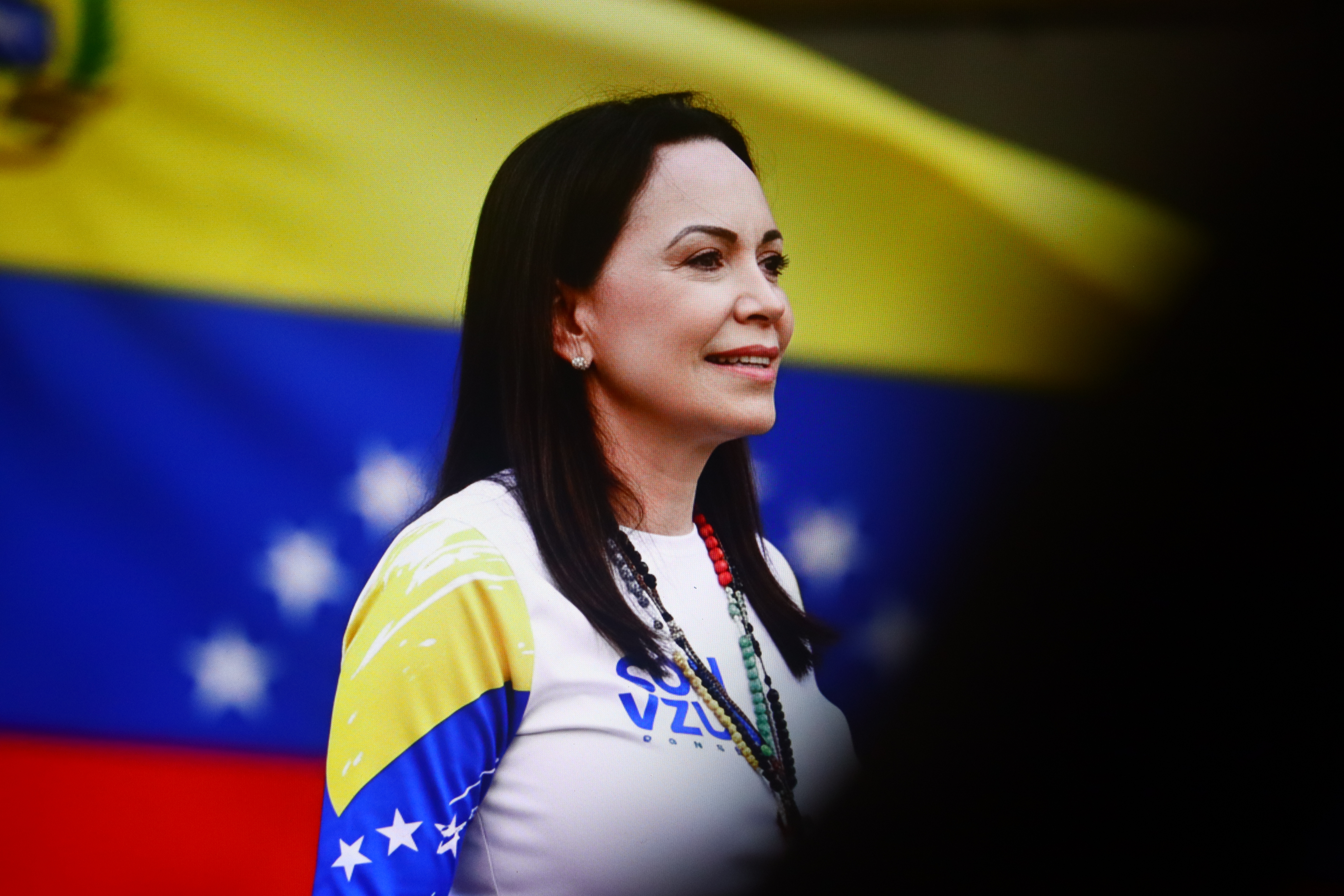 Maria Corina Machado is a Venezuelan opposition leader who won the 2025 Nobel Peace Prize for promoting democratic rights and peaceful transition from dictatorship. New York, US - 16 October 2025