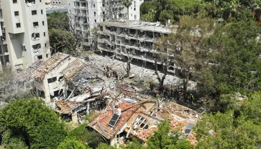 Scene of missile attack site 