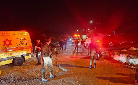 Scene of the police shooting in Judea and Samaria