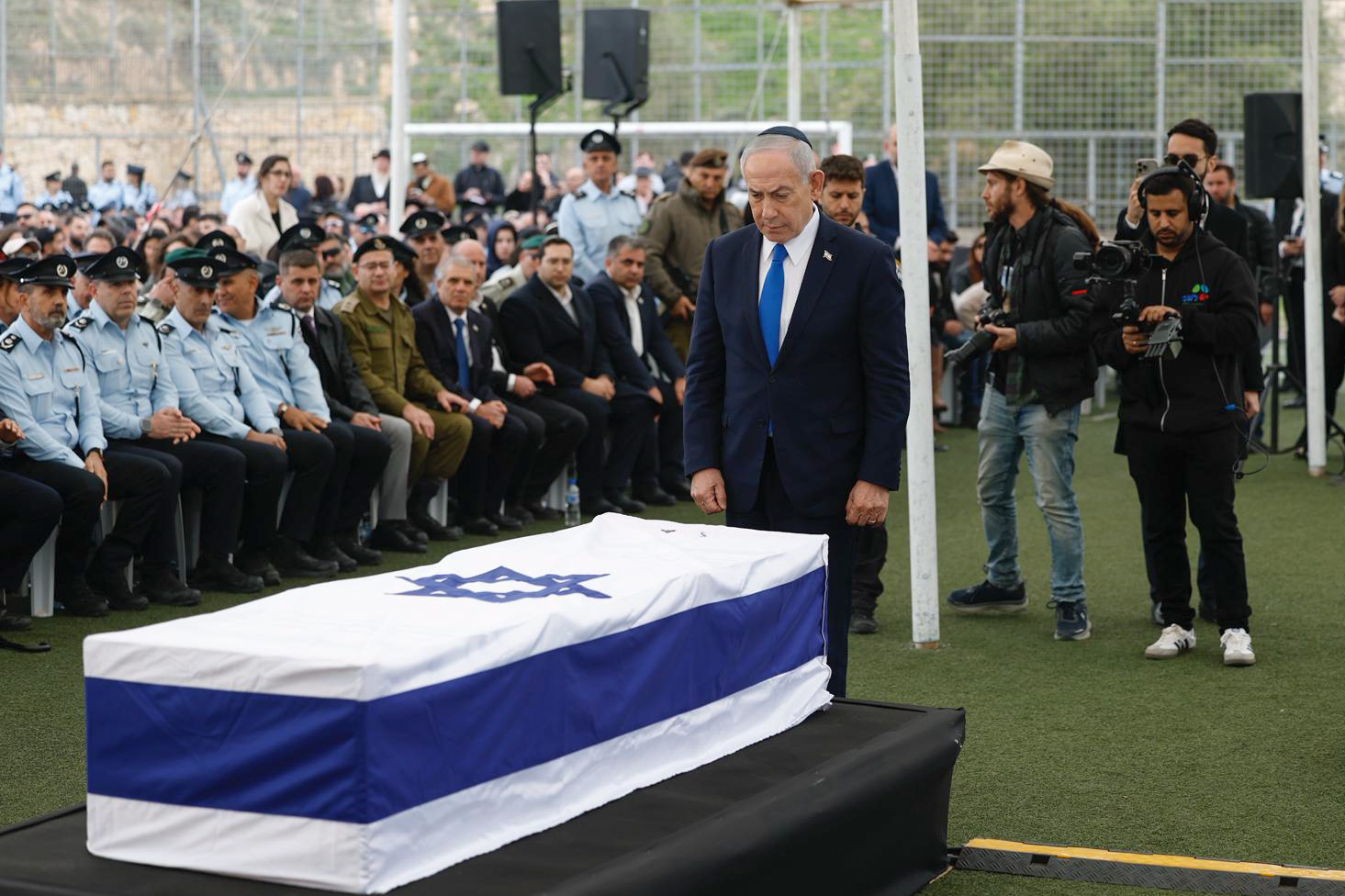 Benjamin Netanyahu attends Ran Gvili's funeral