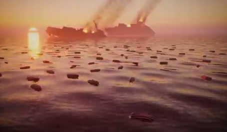 Iran's Mehr news agency shows Iran sinking US carrier