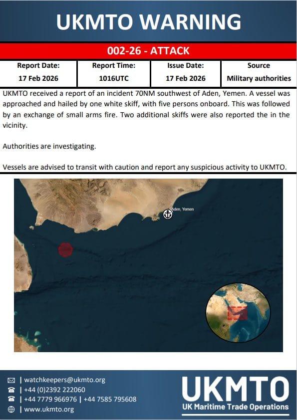 Merchant Vessel attacked off the coast of Aden