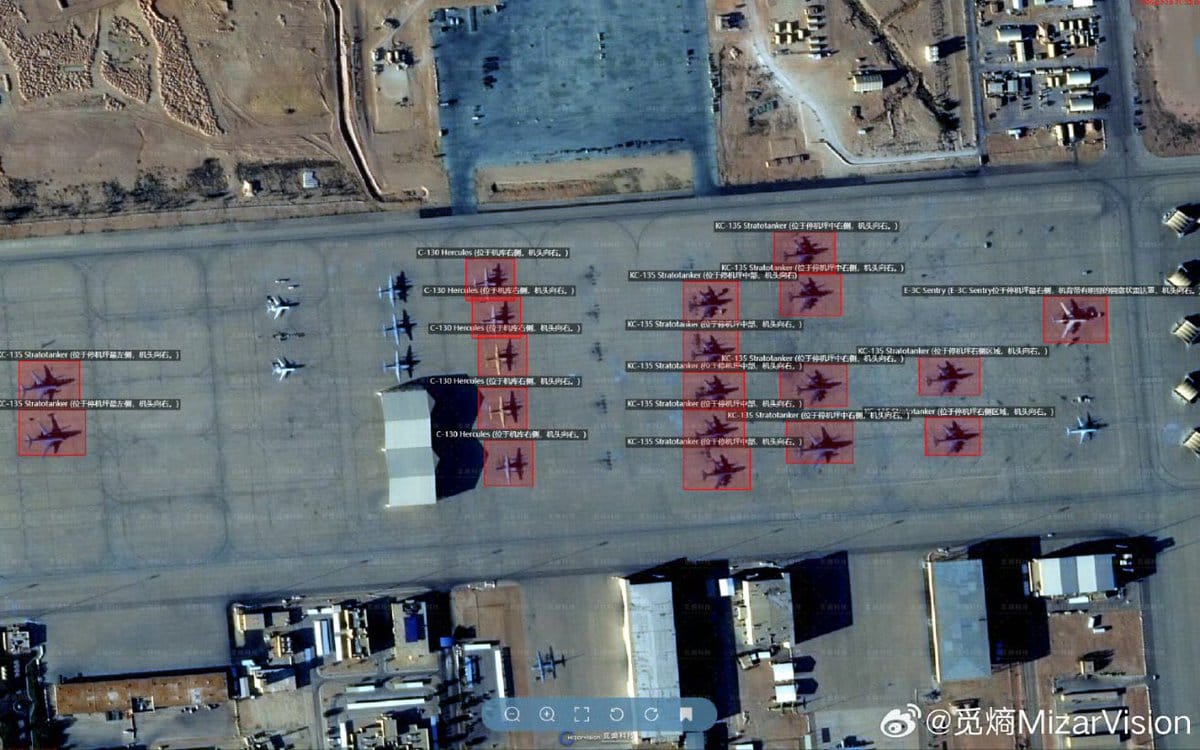 Military buildup at Prince Sultan Air Base, Feb 18th, 2026