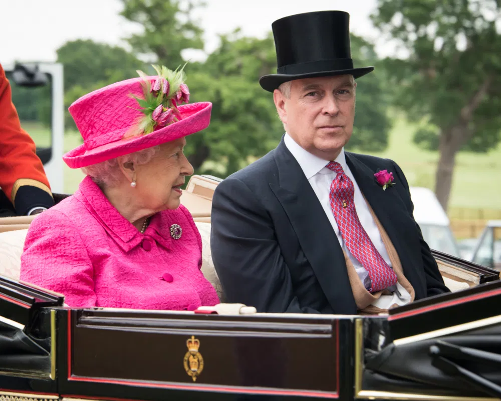 Queen mother with prince Andrew