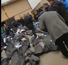 Body bags of Iranians murdered by the IRGC, Jan 2026