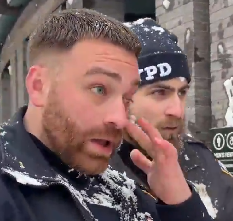 NYPD officers hit by snowballs, Feb 2026