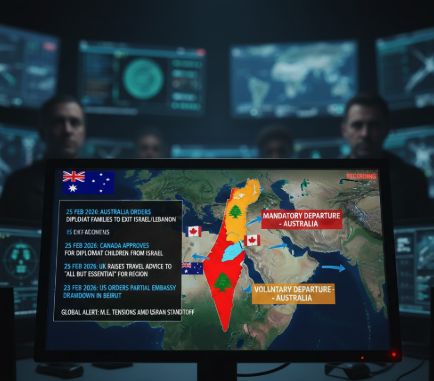 Australia Orders Families of Diplomats to Exit Israel and Lebanon