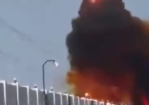 Iranian missile debris explodes