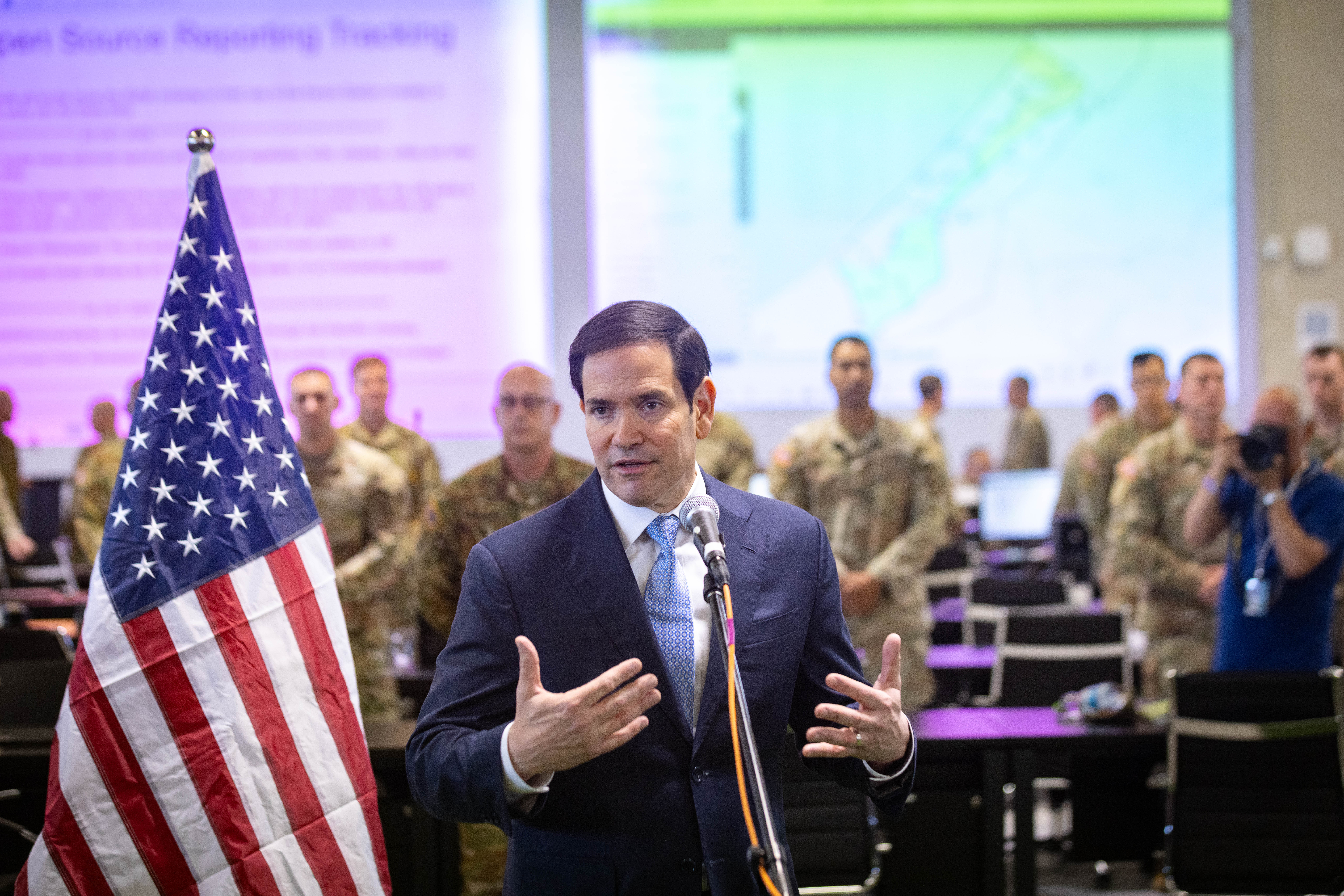 Marco Rubio at Kiryat Gat base