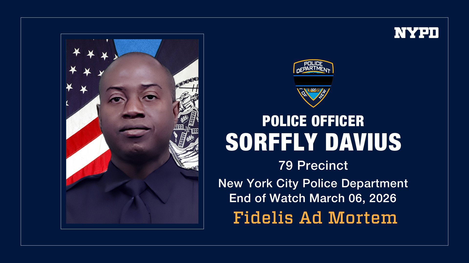 NYPD mourns Sorffly Davies