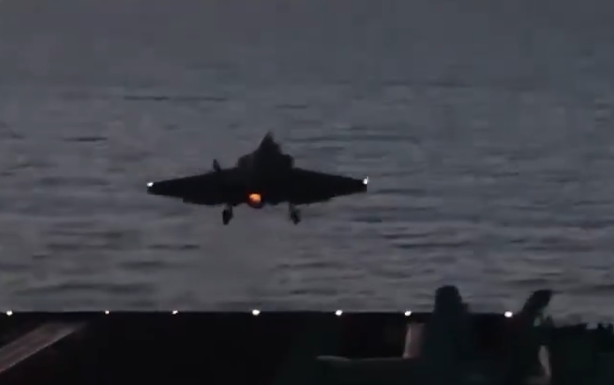 US EA-18G Growler Launches from USS Abraham Lincoln
