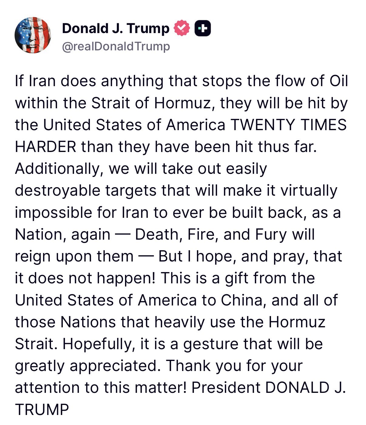 BREAKING: Trump Issues Extreme Threat to Iran – "Death, Fire, and Fury Will Rain Down"