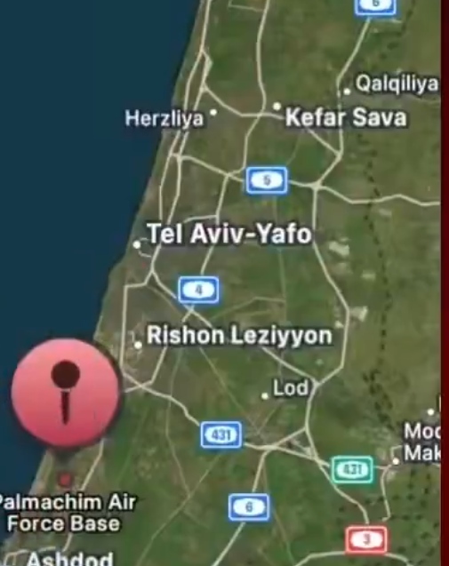 Co-ordinates for Palmachim air base