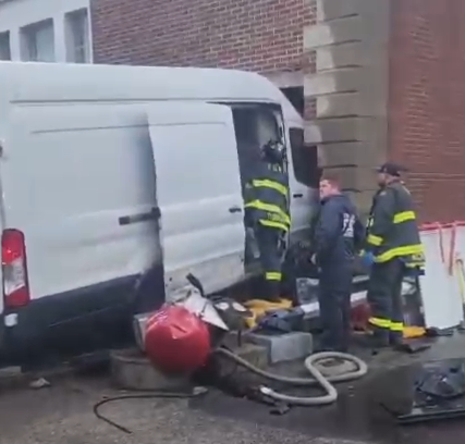 Delivery Van Crashes into Brooklyn Funeral Home, Injuring Two