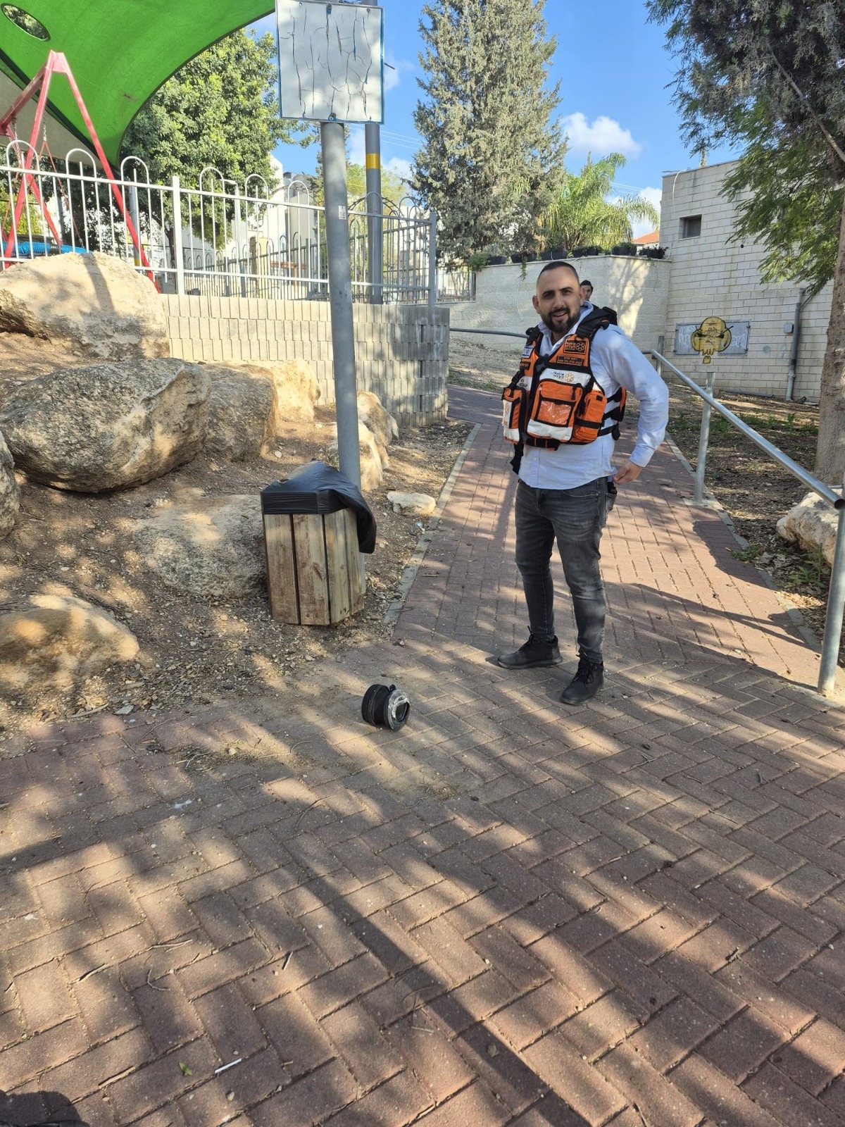 Shrapnel falls in Jerusalem district
