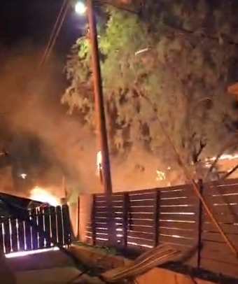 Fire in Nahariya after Hezbollah rocket strikes home