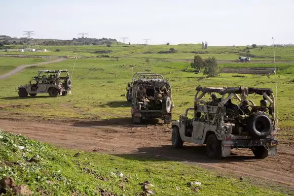 Jeeps of the 36th Division en route to Lebanon.