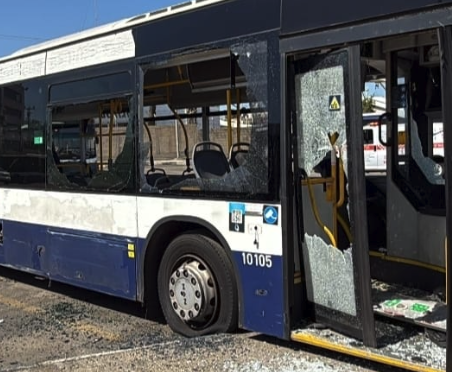Damage to bus in Holon after Iranian cluster munition strikes central Israel