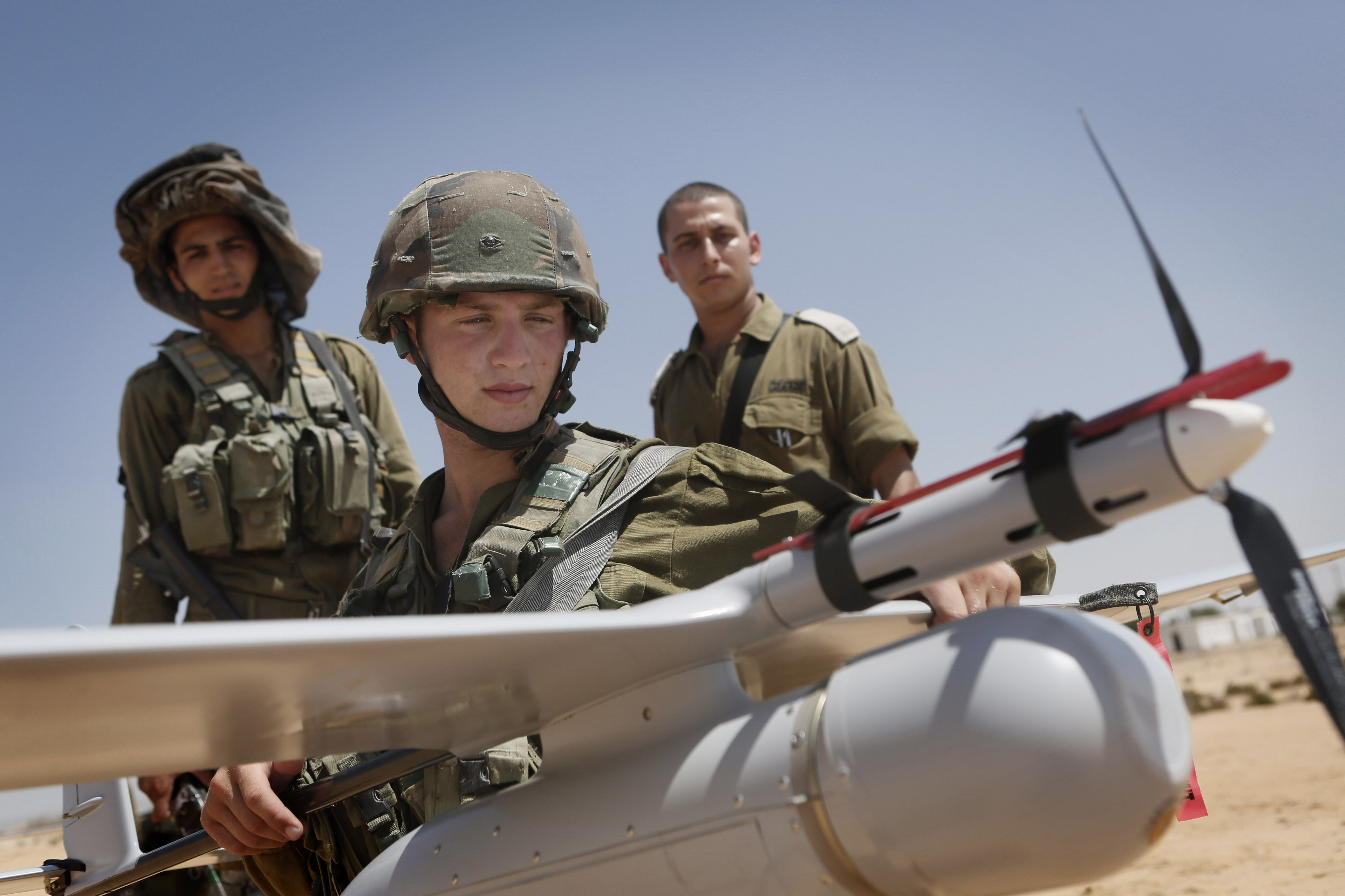 IDF soldiers training to operate UAV made by Elbit