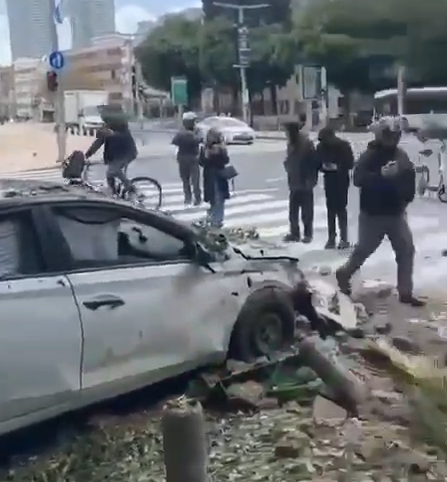 Car hit by Iranian missile