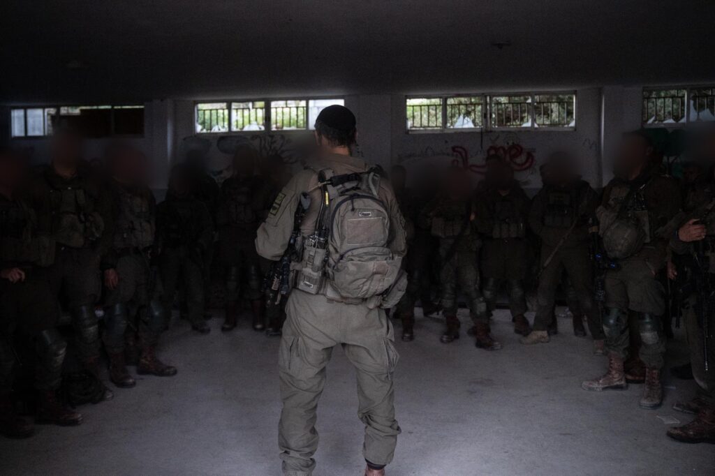 The Chashmonaim Brigade during a briefing in southern Lebanon.