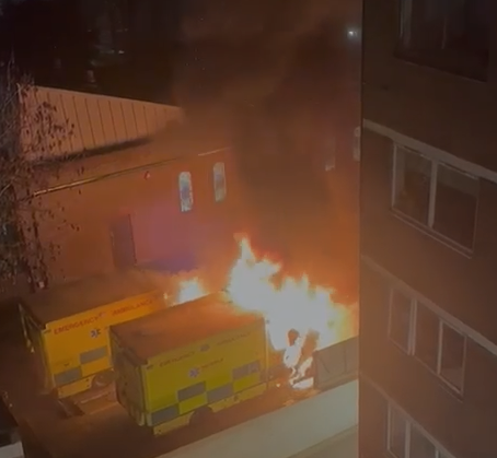 Hatzolah ambulance on fire