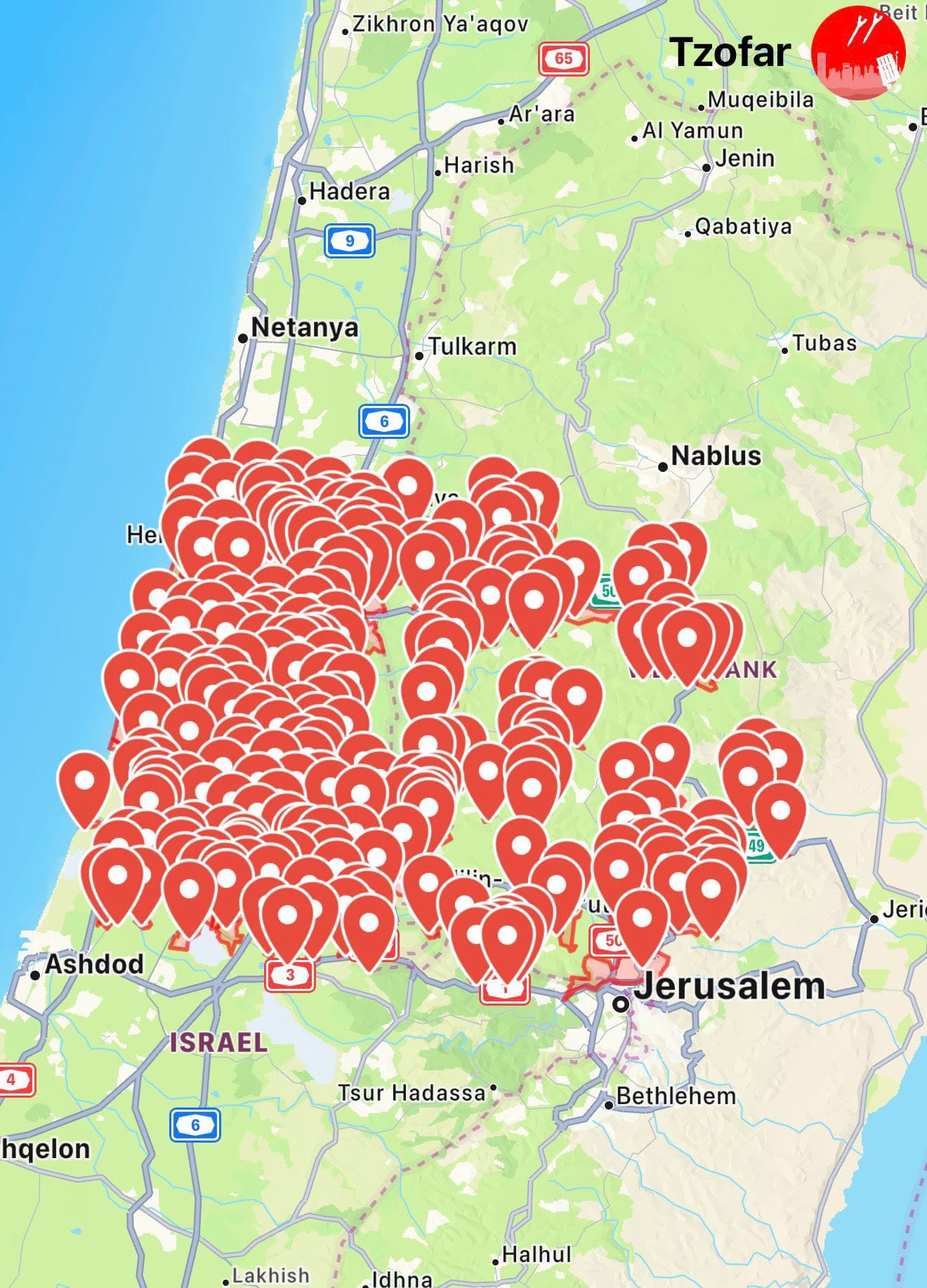 Sirens sound in Central Israel