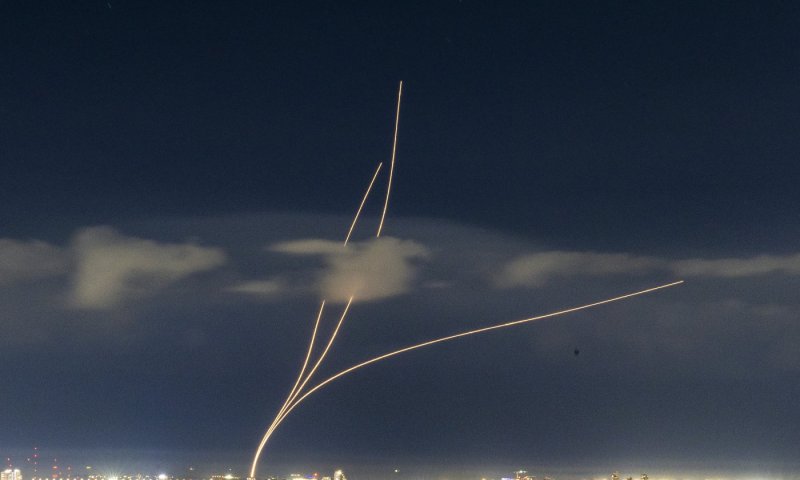 Shooting down missiles in Tel Aviv
