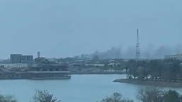 Smoke rises after Iranian drones hit Victory Base 