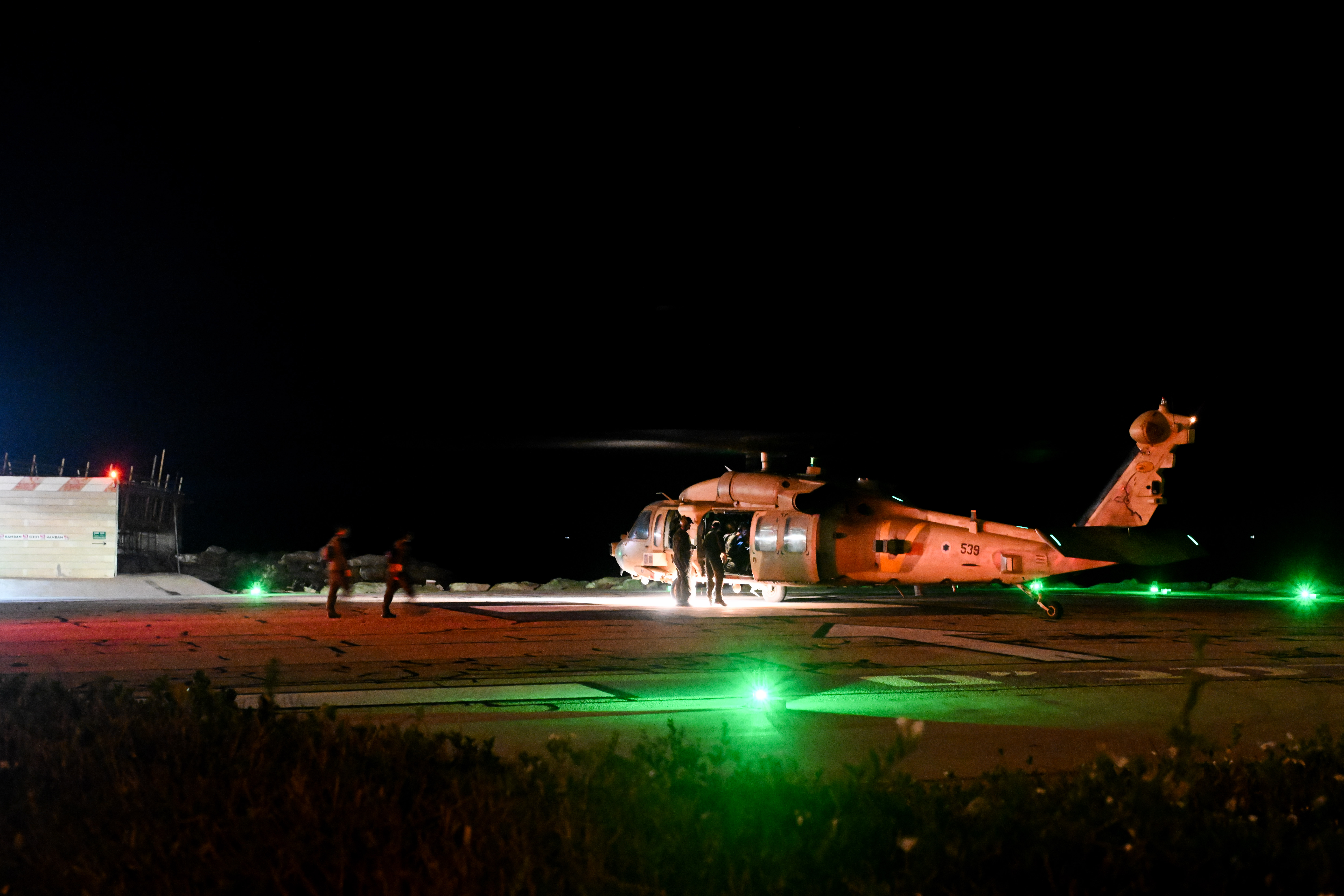Military helicopter evacuates wounded man to Rambam Hospital