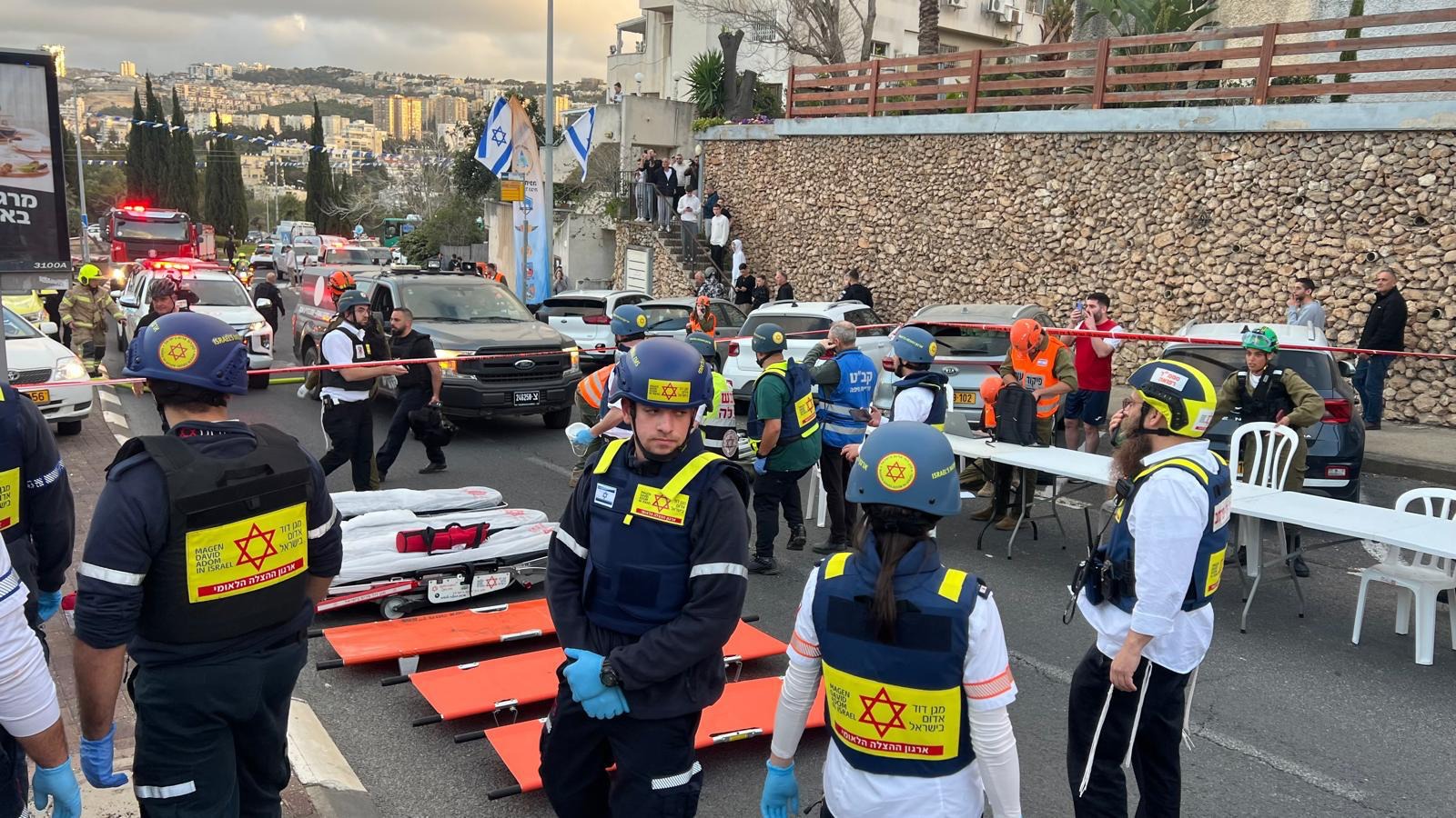 Site where Iranian missile hit Haifa building