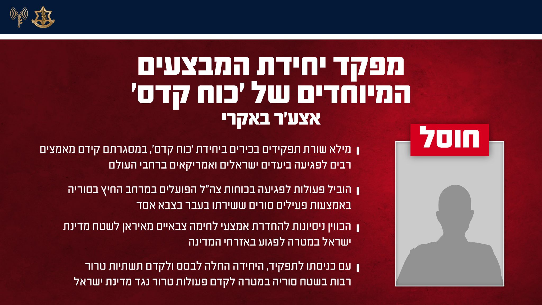 IDF eliminates Quds force terrorist