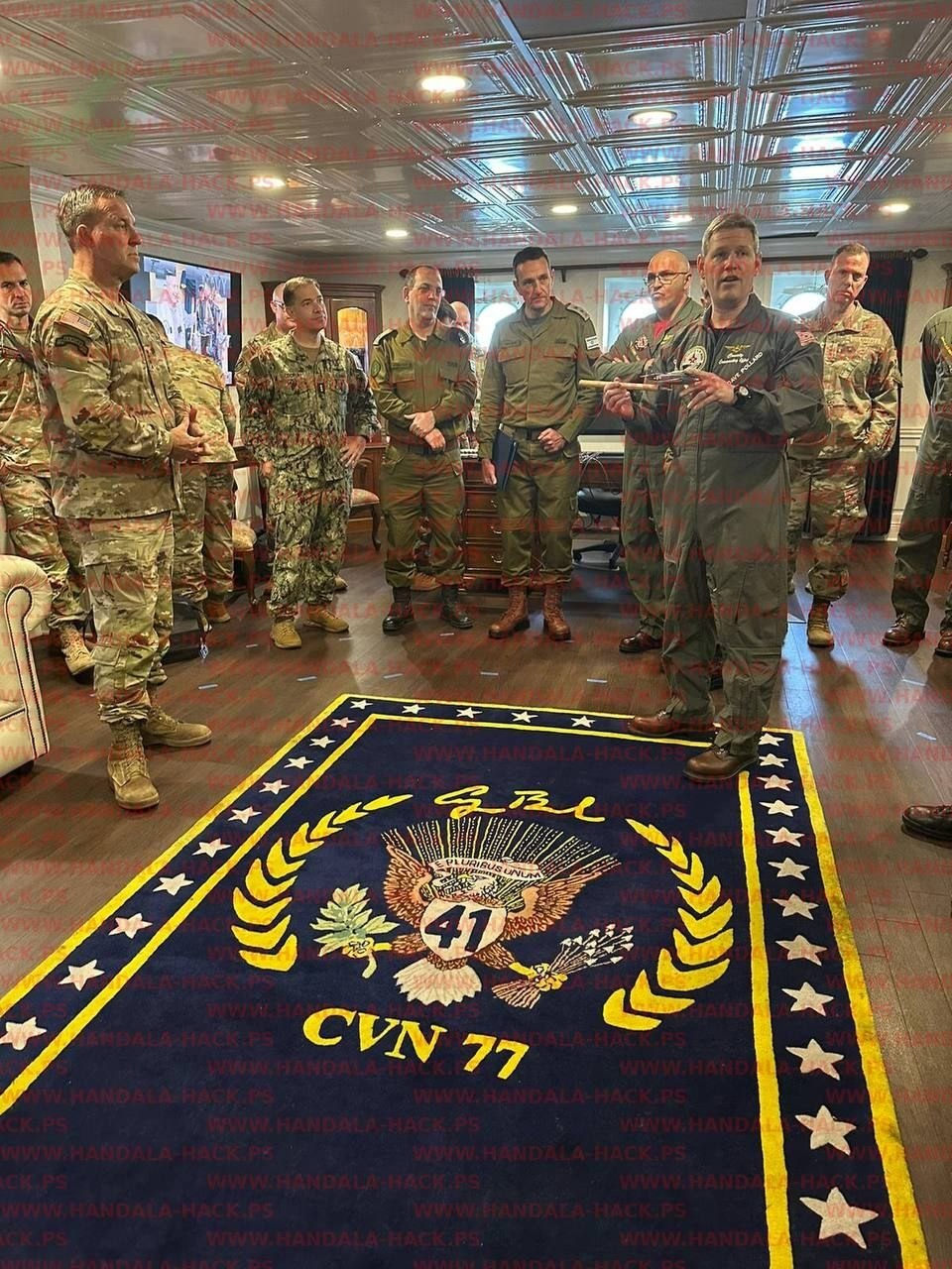 Herzi halevi visists George Bush aircraft carrier