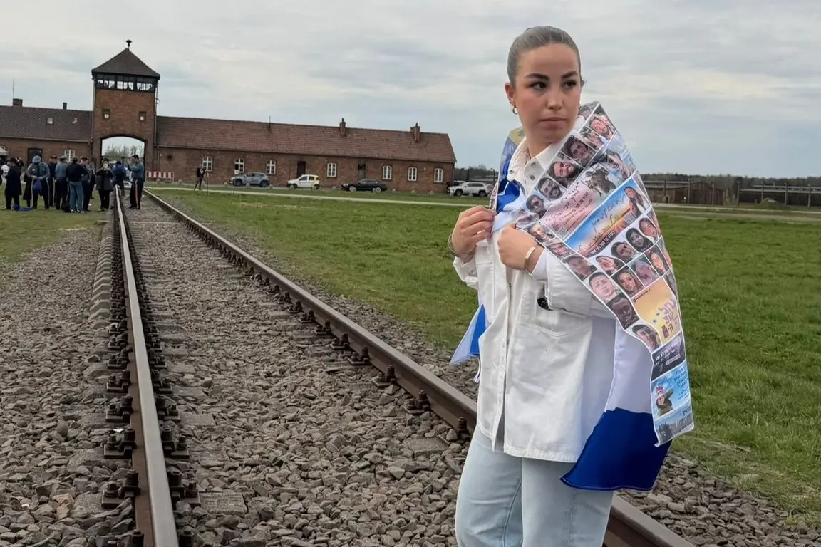 Former hostage Agam Berger at the March of the Living in Poland