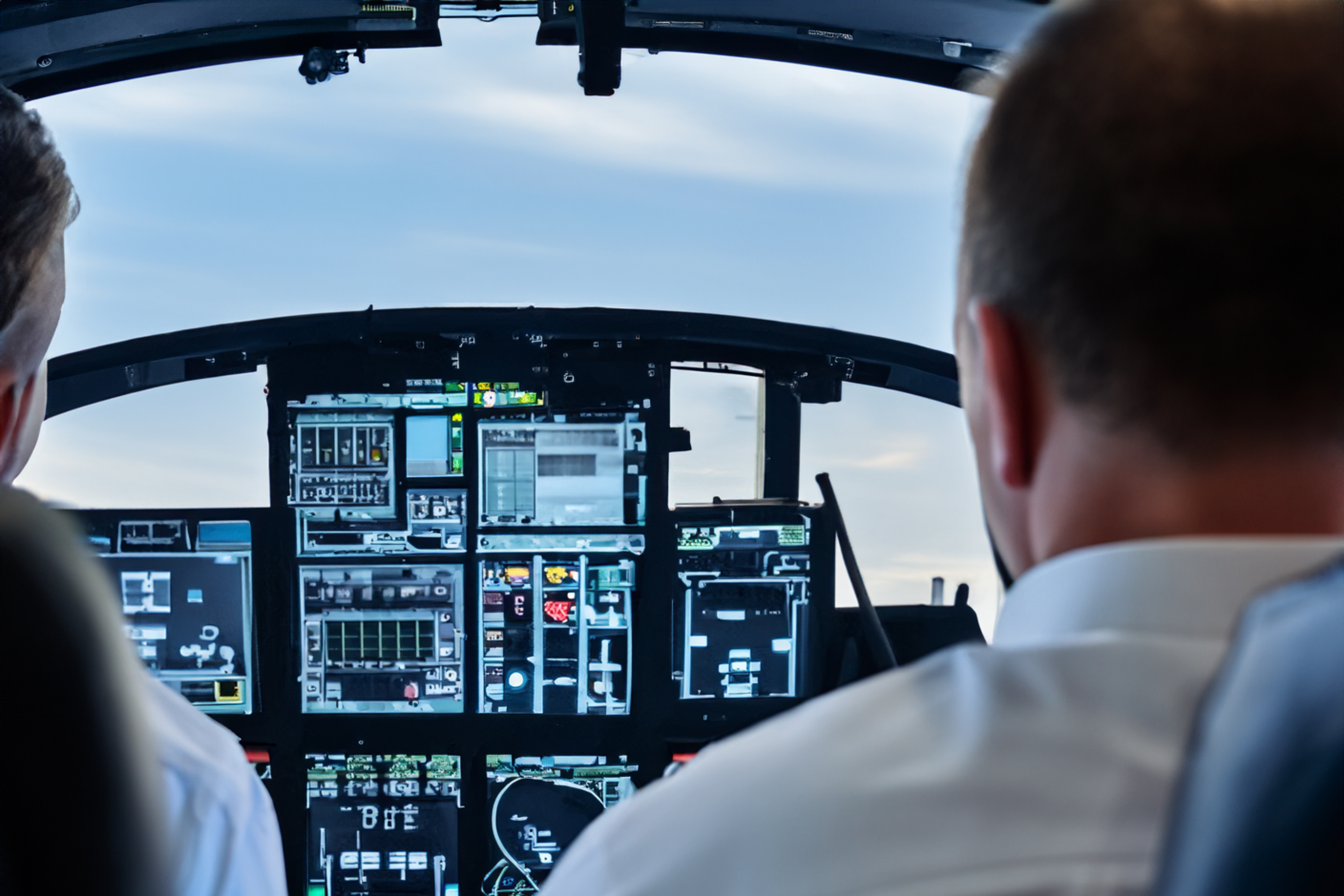 Pilots in cockpit