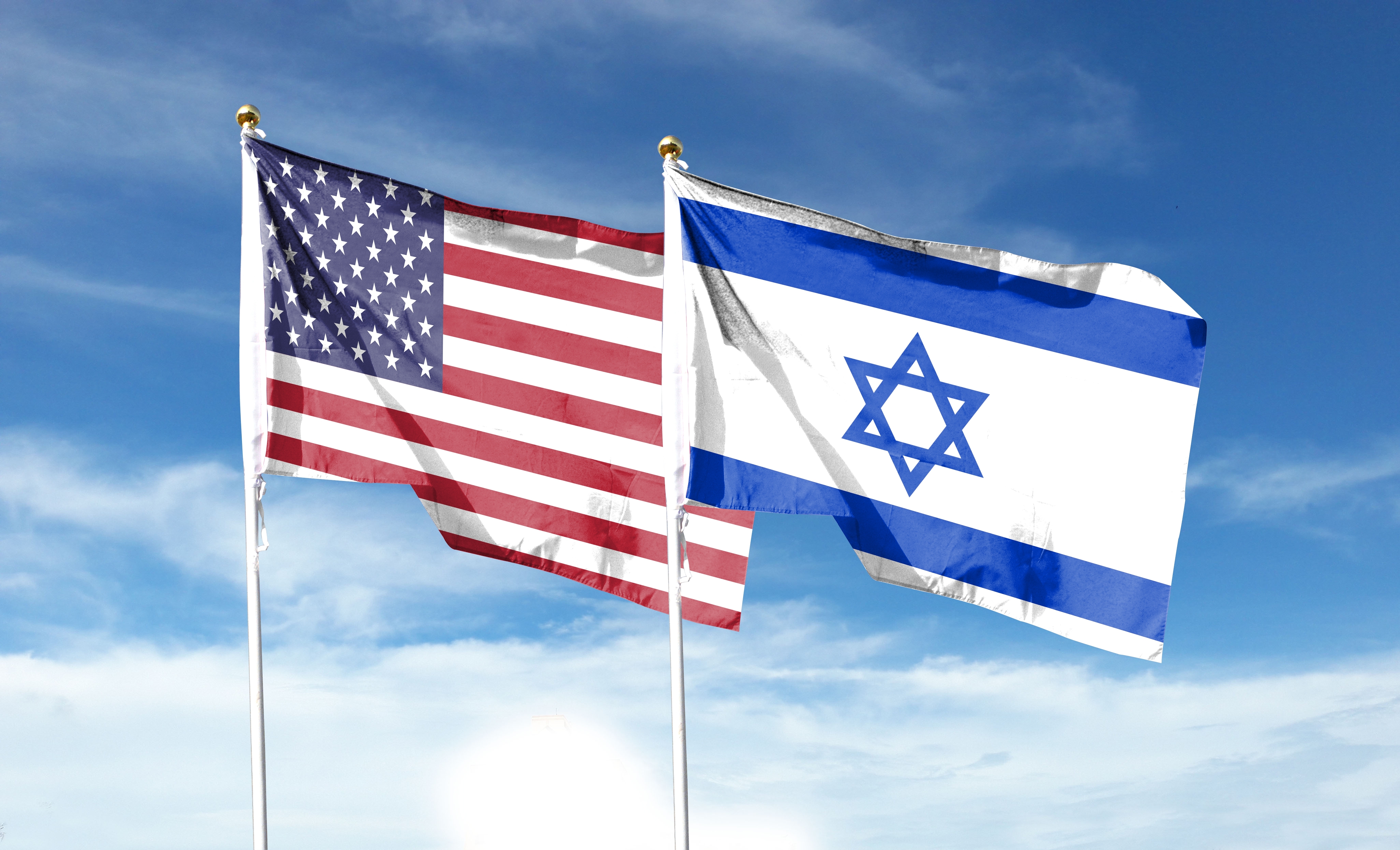 US, Israeli flags