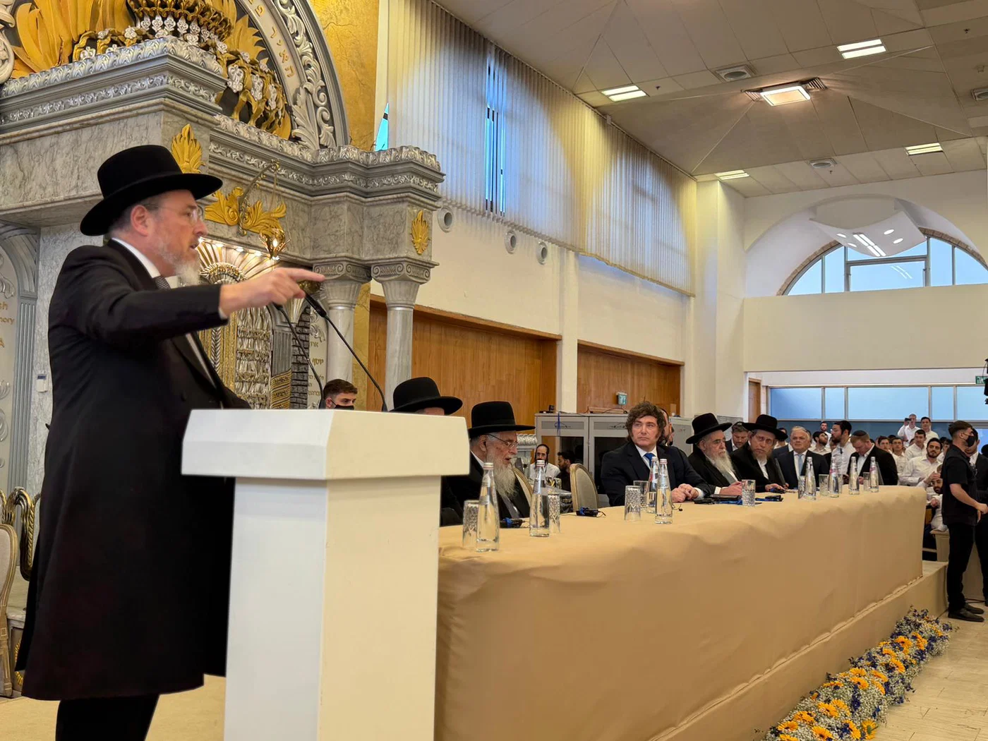 Argentine President Javier Milei at Hebron Yeshiva