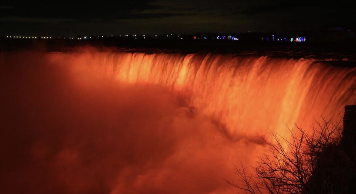 Niagra falls in orange for the Bibas Family