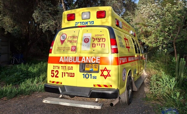Magen David Adom ambulance at scene of the crime