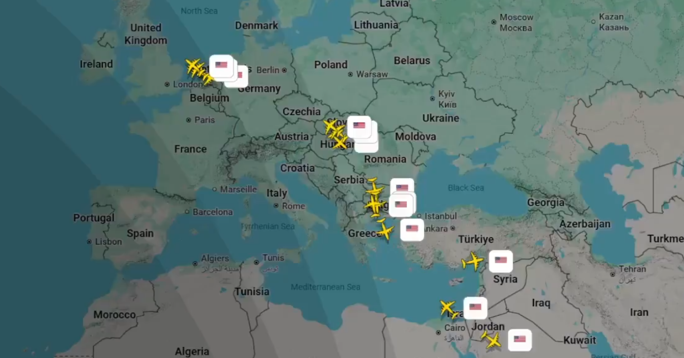 U.S. Air Force Airlift to Middle East Surges Overnight