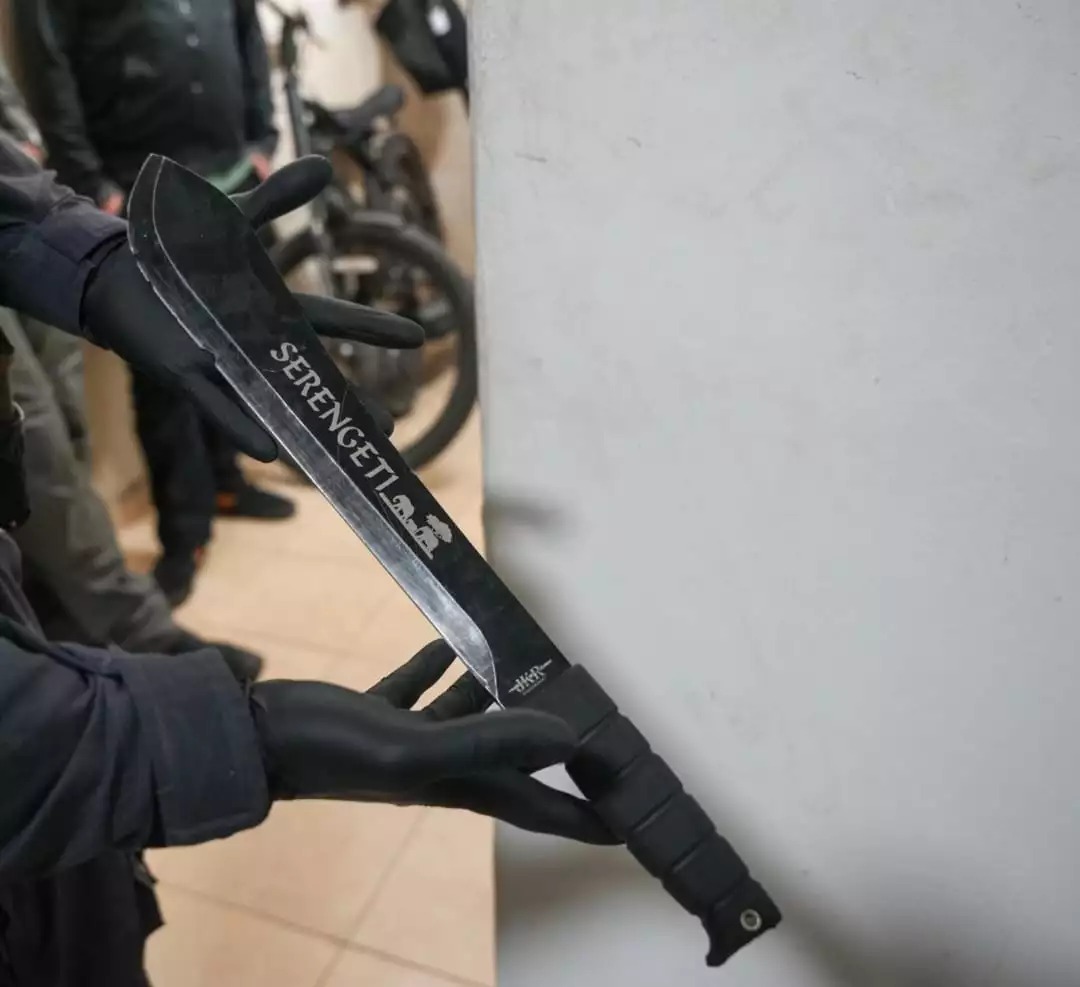 A machete found in the home of one of the SSQ gang members